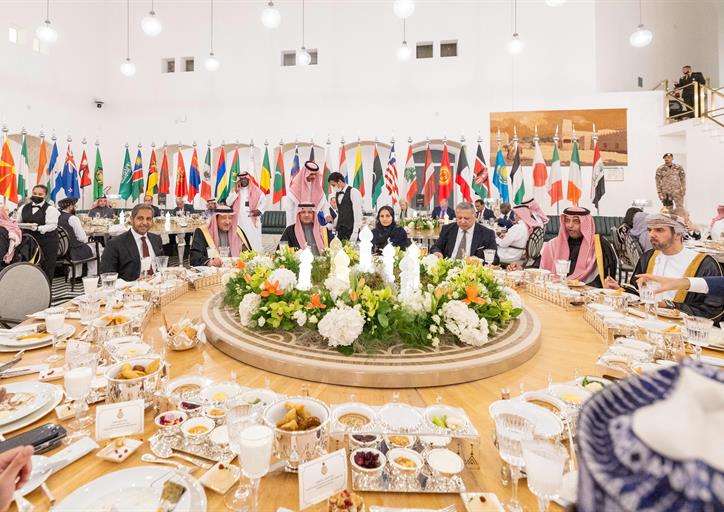 تحت رعاية سمو وزير الخارجية.. وزارة الخارجية تستضيف رؤساء البعثات الدبلوماسية والهيئات والمكاتب الإقليمية والمنظمات الدولية المعتمدة لدى المملكة بمناسبة شهر رمضان المبارك