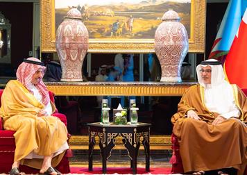 ولي عهد البحرين يستقبل سمو الوزير ووزراء خارجية وممثلي الدول المشاركة في الاجتماع الوزاري لمجلس التعاون