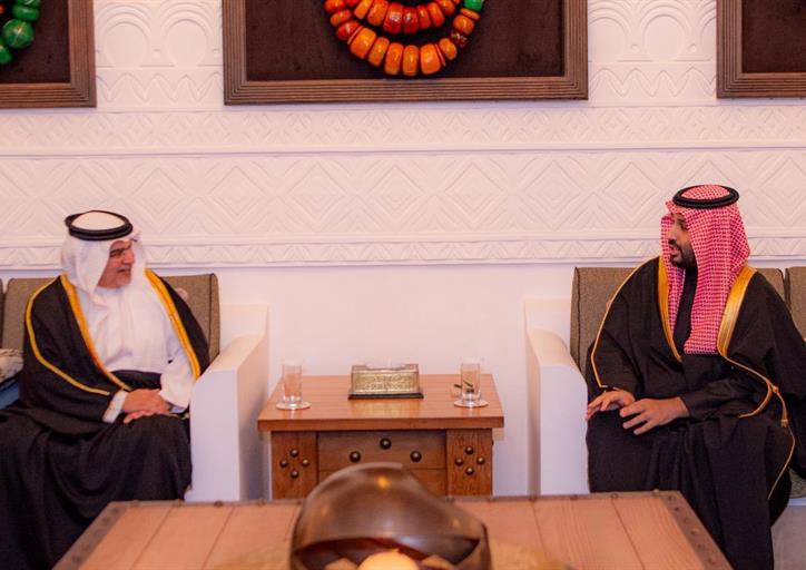 سمو ولي العهد يستقبل سمو ولي عهد مملكة البحرين